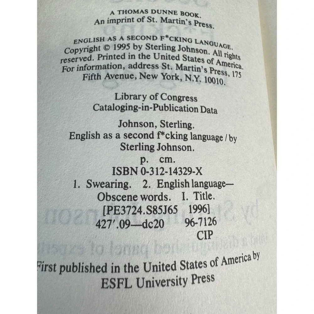 English As A Second F*cking Language By Sterling Johnson Reference Paperback
